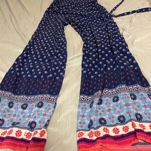 Navy and Blue Patterned Women's Scarf